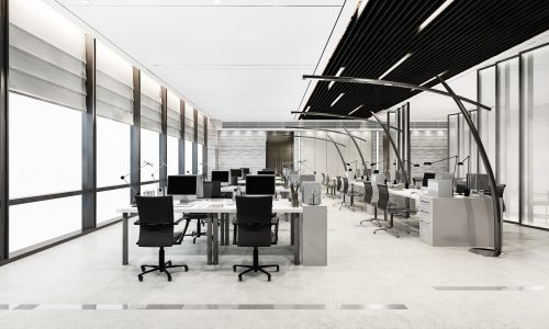 3d rendering loft business meeting and working room on office building